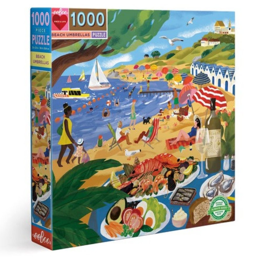 eeboo Beach Umbrellas 1000 Piece Puzzle